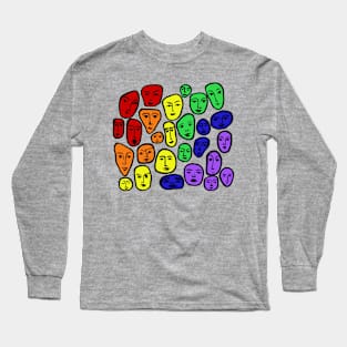 Rainbow Faces Long Sleeve T-Shirt